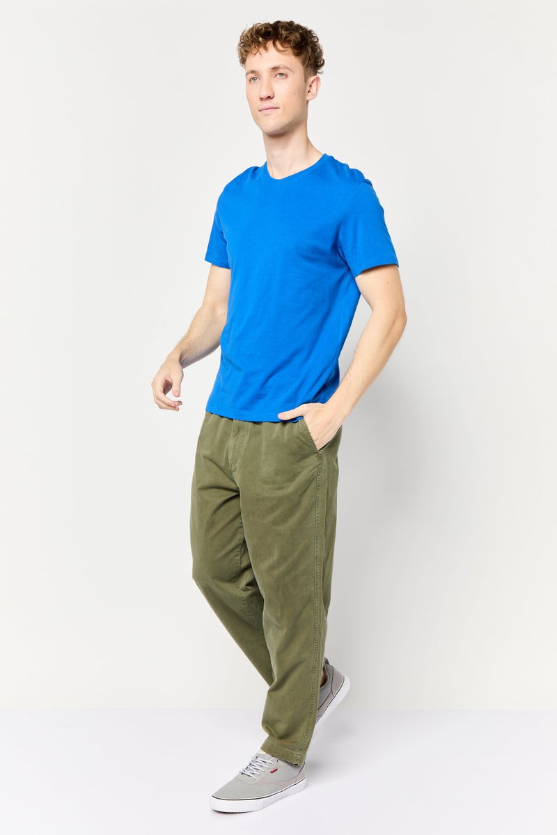 Celio Men Crew Neck Short Sleeve Plain T shirt, Blue - Image 2